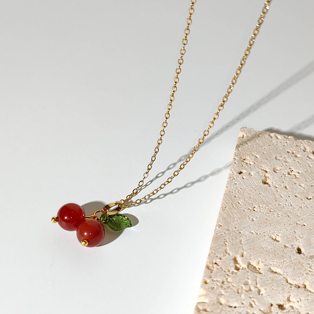 Lachite - Red Gemstone Cherry Necklace