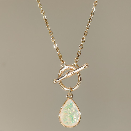 Lachite - Handmade Opal Resin Teardrop Toggle Necklace