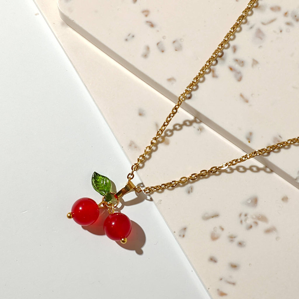 Lachite - Red Gemstone Cherry Necklace
