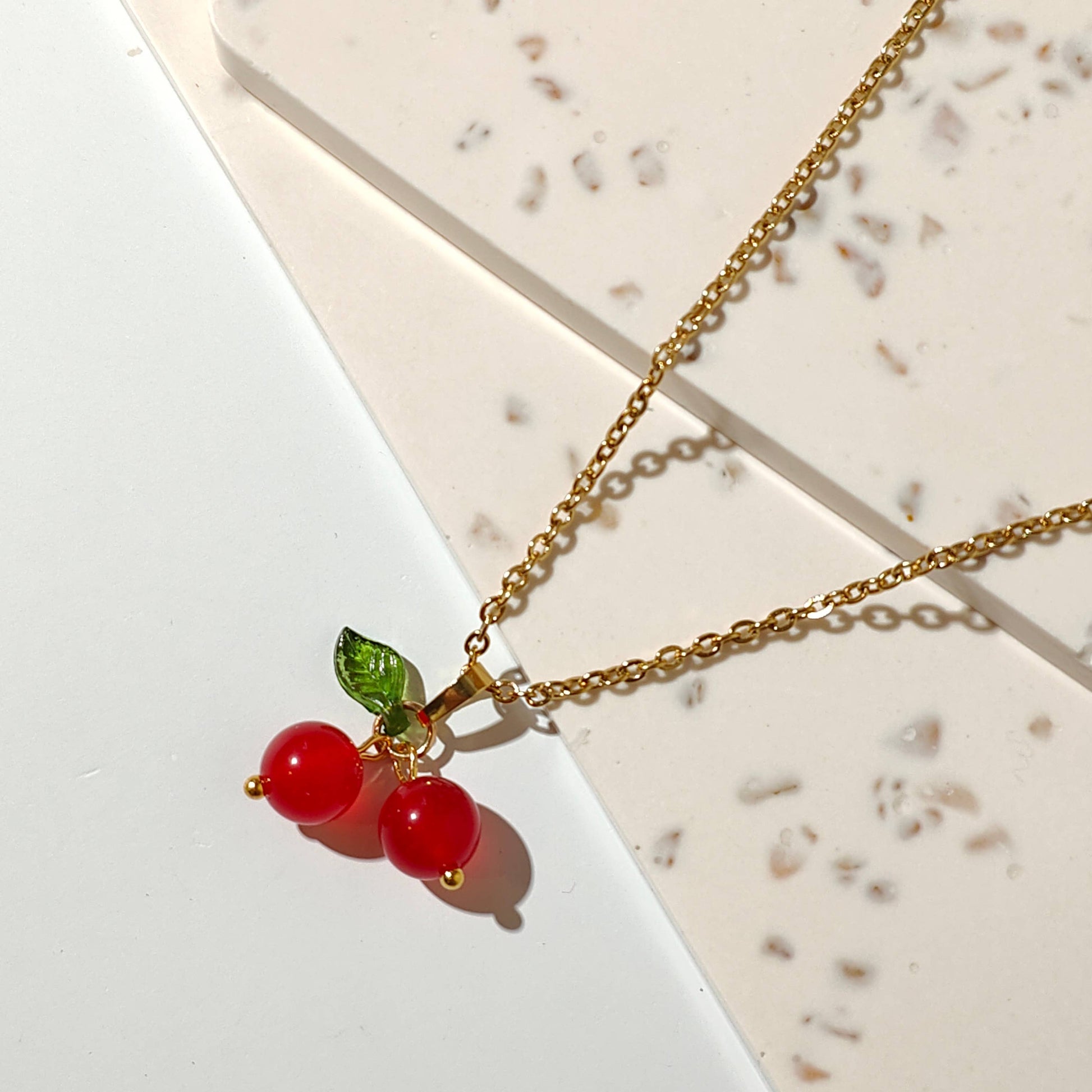 Lachite - Red Gemstone Cherry Necklace