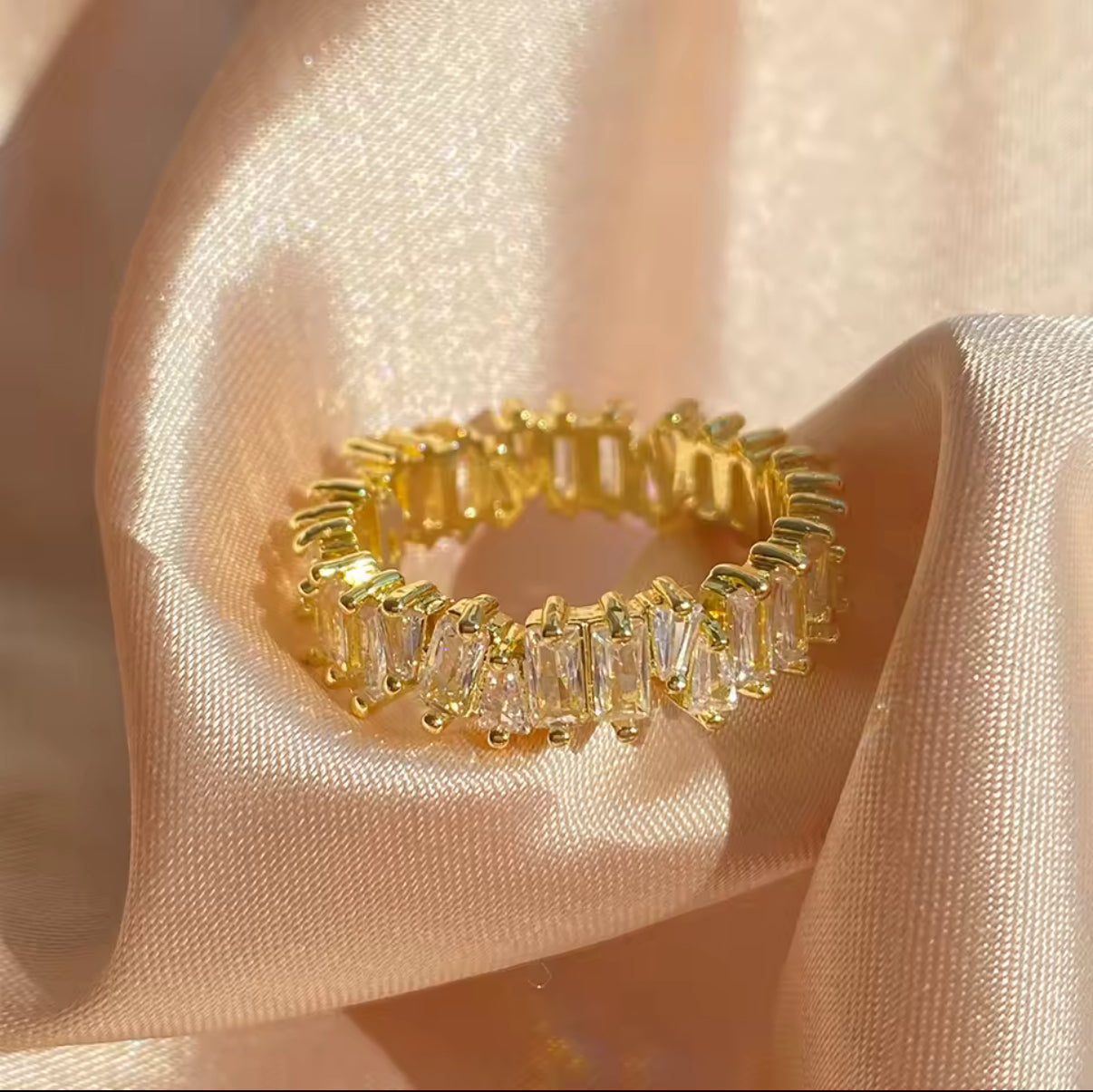 Lachite Collection - Classic Baguette Cubic Zirconia Ring