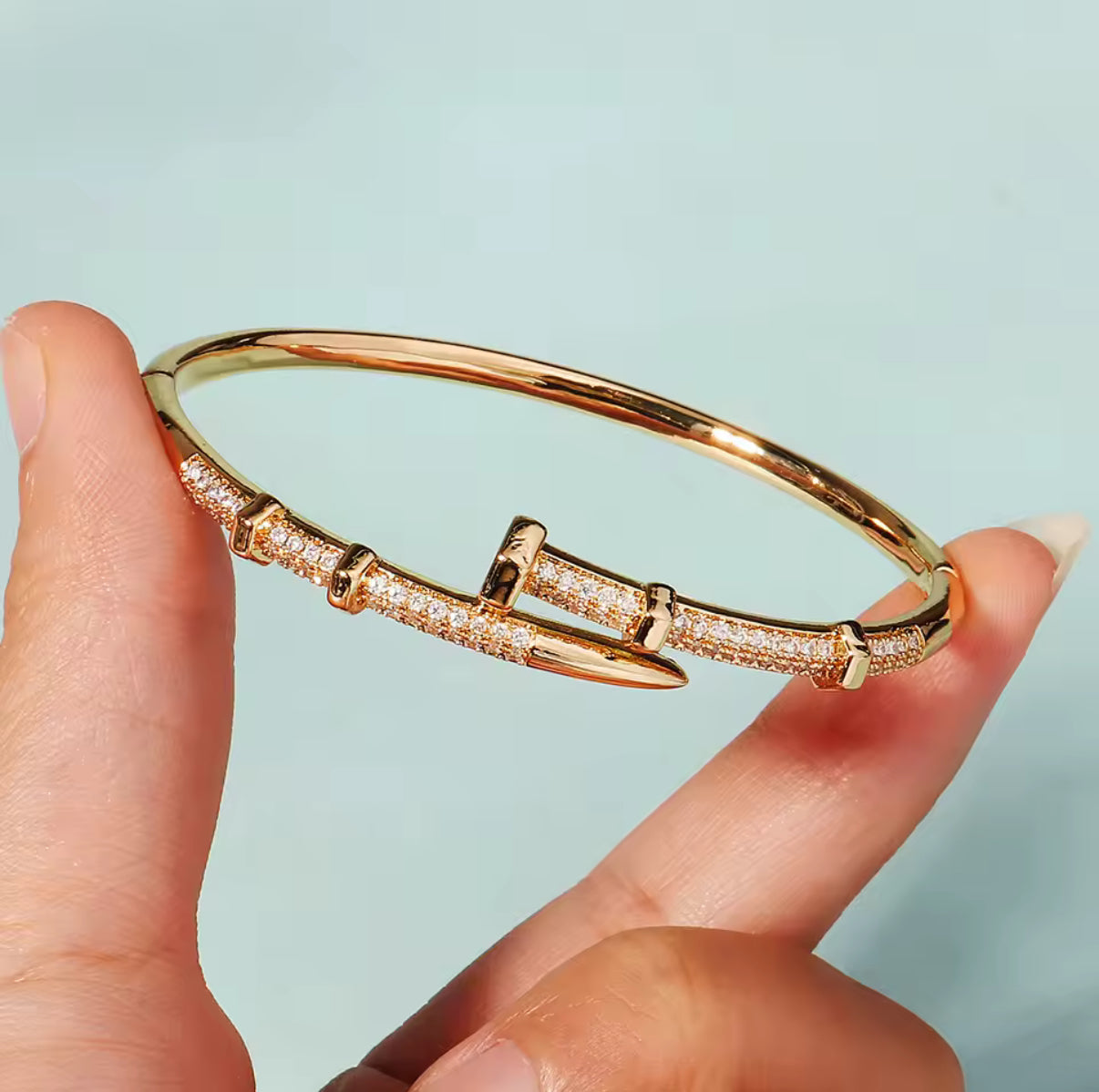 Lachite Collection - Sparkling Zircon Nail Bracelet