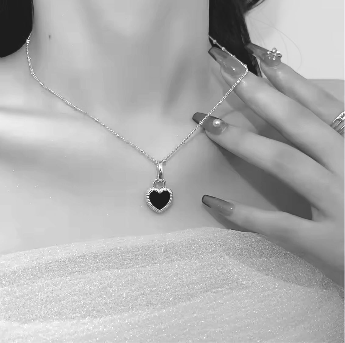 Lachite Collection - Vintage double sided Heart Pendant Necklace