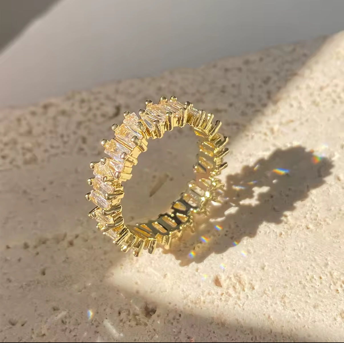 Lachite Collection - Classic Baguette Cubic Zirconia Ring