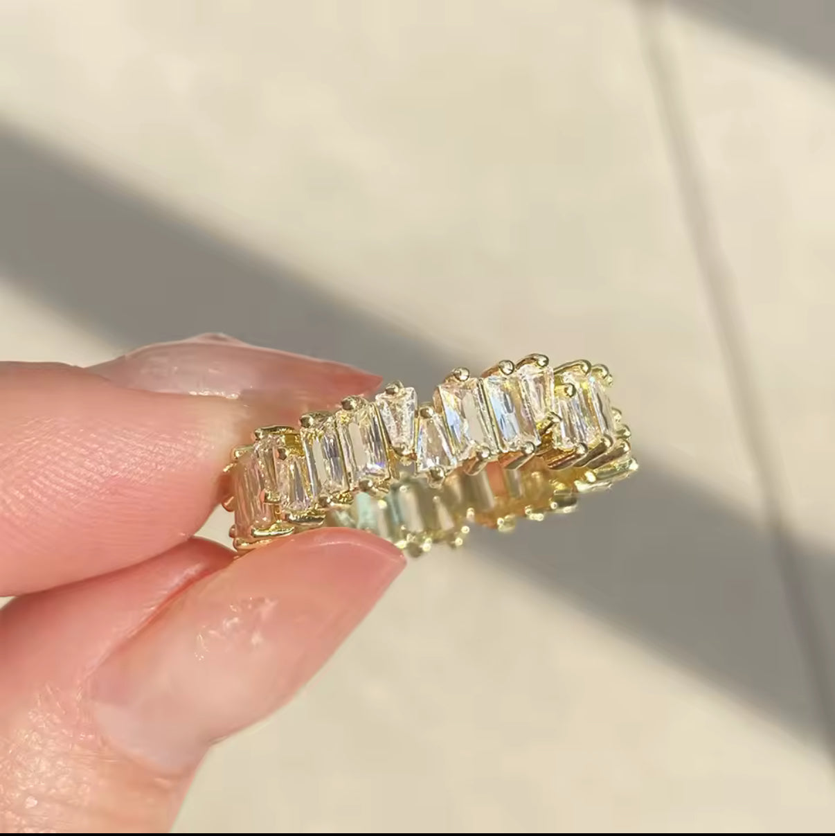 Lachite Collection - Classic Baguette Cubic Zirconia Ring