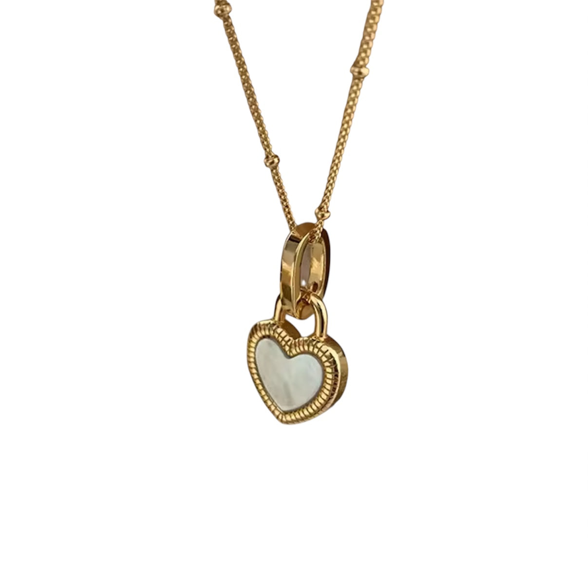 Lachite Collection - Vintage double sided Heart Pendant Necklace