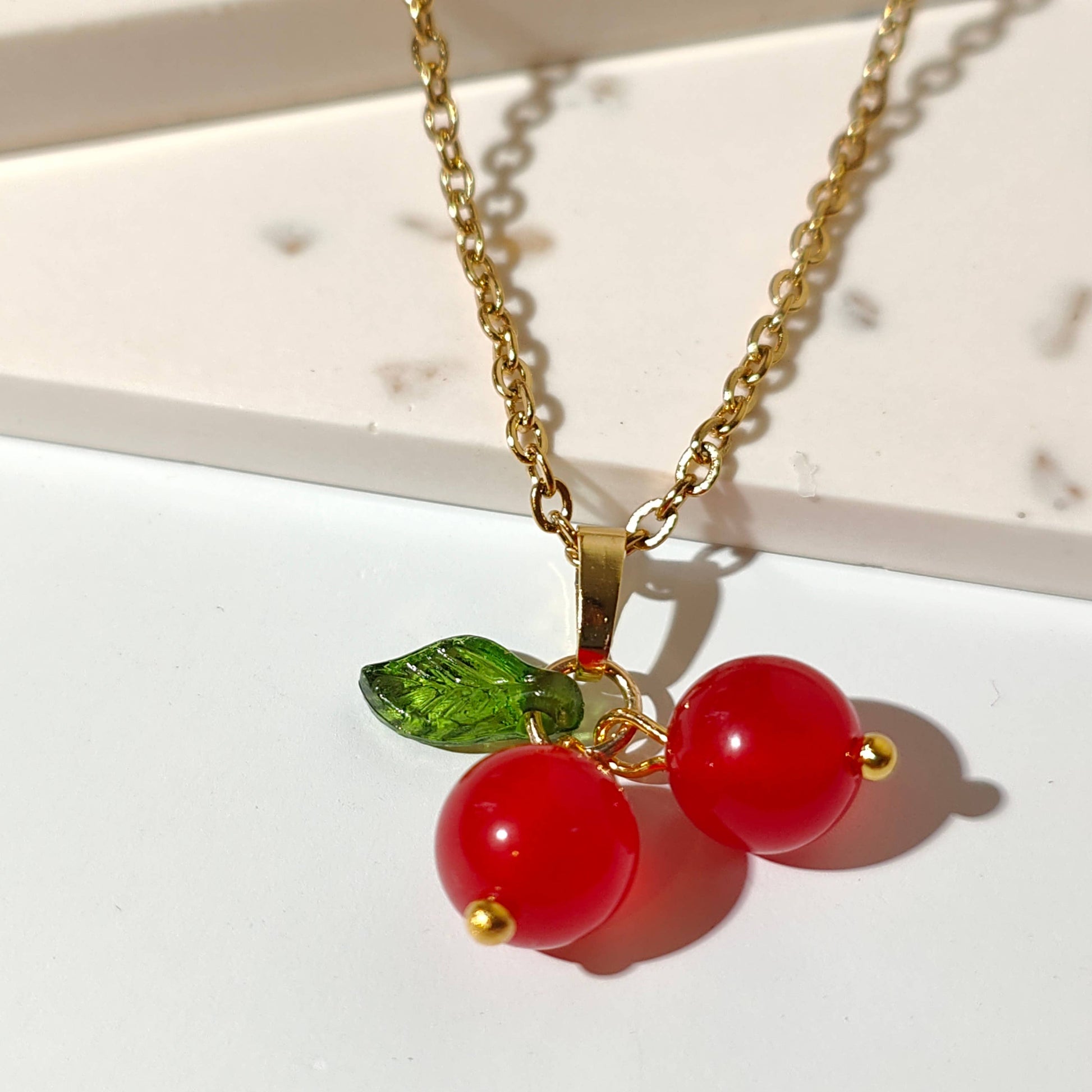 Lachite - Red Gemstone Cherry Necklace