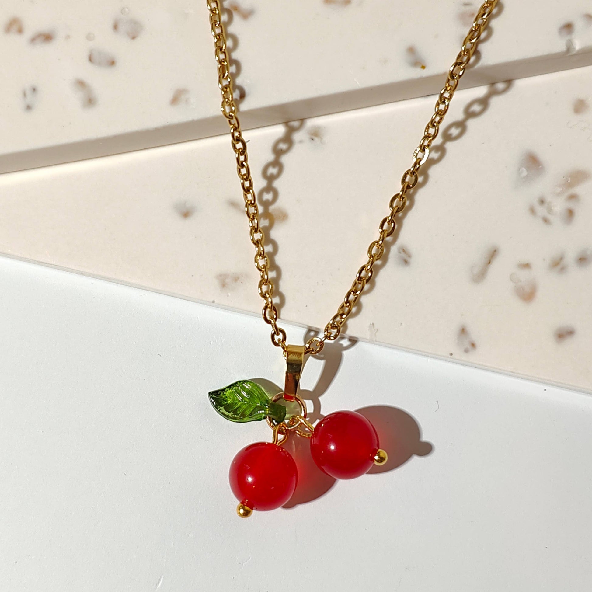 Lachite - Red Gemstone Cherry Necklace