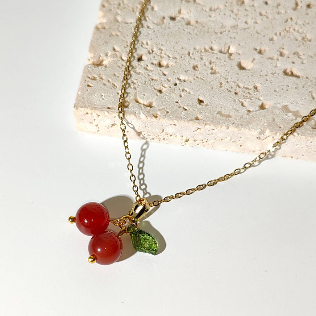 Lachite - Red Gemstone Cherry Necklace